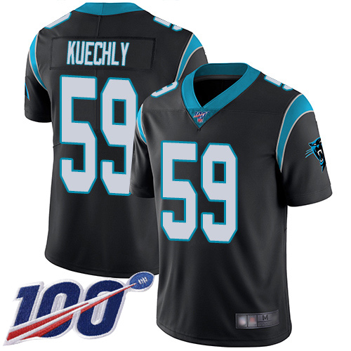 Carolina Panthers Limited Black Men Luke Kuechly Home Jersey NFL Football 59 100th Season Vapor Untouchable